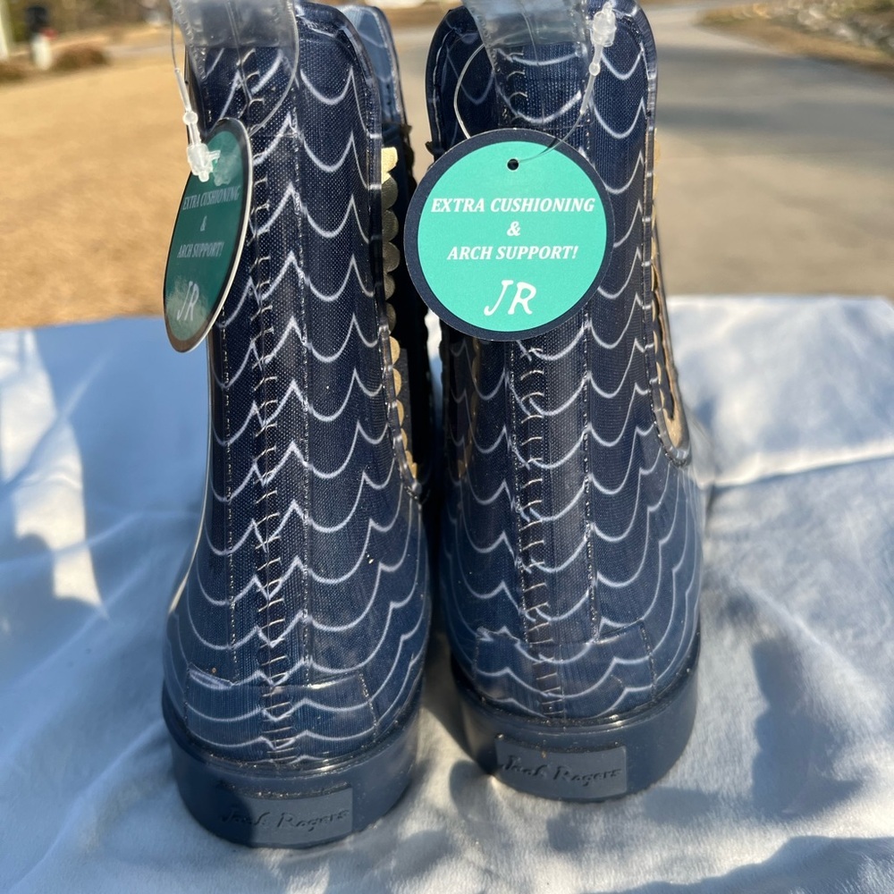 New 🆕 Jack Rogers Sallie Print Rain Boots Stylish Waterproof SZ 10 Womens Shoes - Picture 4 of 7